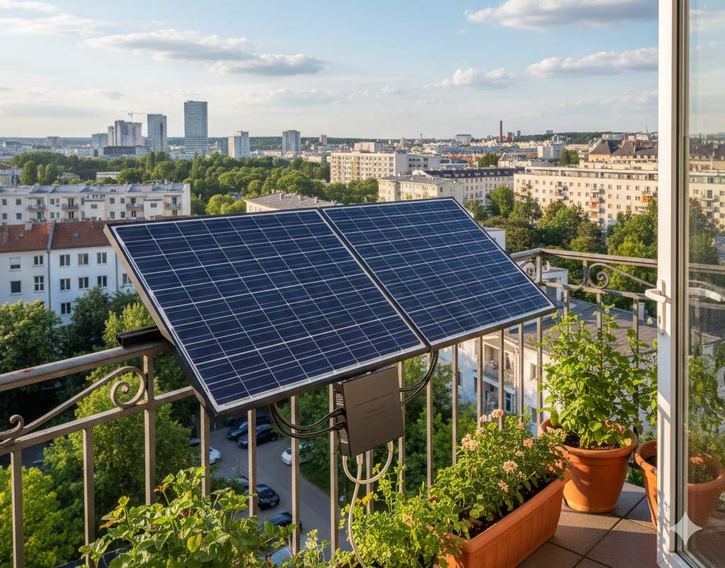 Balkonkraftwerk auf Balkon